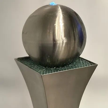 A metal water feature